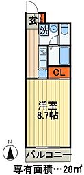 都町小川マンション 1Kの間取図画像