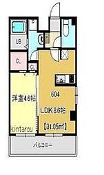 金太郎ヒルズ215'★ 1DKの間取図画像