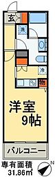 アリーム稲毛海岸 1Kの間取図画像