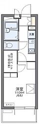 レオパレスクローバー 1Kの間取図画像