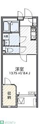 レオネクストアーバンブルー 1Kの間取図画像