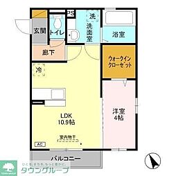 リヴェール1 1LDKの間取図画像