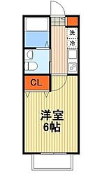 プライムコート浜野 1Kの間取図画像