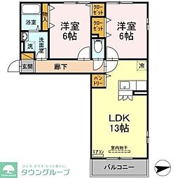 クリアコート 2LDKの間取図画像