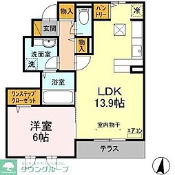 ベルデュール六番館 1LDKの間取図画像