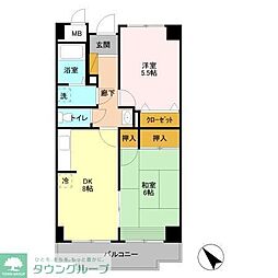 グラースマロニエ 2DKの間取図画像