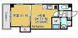 幕張THESUITE 1DKの間取図画像