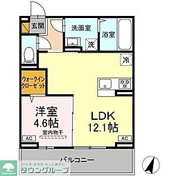 D-SOLACE末広4丁目 1LDKの間取図画像