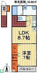 ナリトモ蘇我A 1LDKの間取図画像