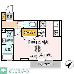 フランボワーズ中島 ワンルームの間取図画像