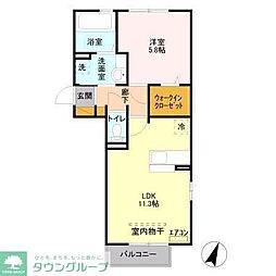 イルマーレ 1LDKの間取図画像