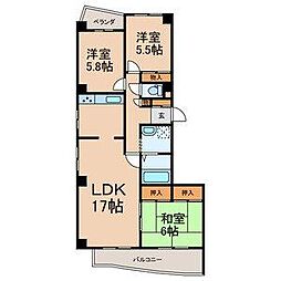 カサブランカ 3LDKの間取図画像