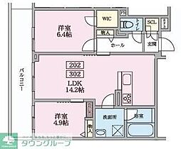 市川市末広2丁目マンション 2LDKの間取図画像
