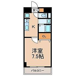 ラフォルテ本中山 1Kの間取図画像