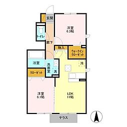 LarkReginaA 2LDKの間取図画像