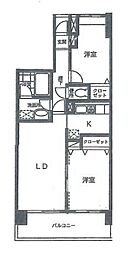 グレースコート市川妙典 2LDKの間取図画像