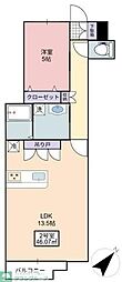 フローリッシュ大久保II 1LDKの間取図画像