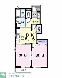 ディアコート・タカラ 2DKの間取図画像
