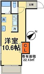 グランニール稲毛東 ワンルームの間取図画像
