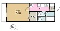 アリュール 1Kの間取図画像