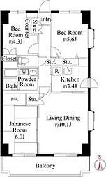 シャルネ95 3LDKの間取図画像
