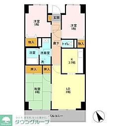 オーシャンビュー弐番館 3LDKの間取図画像