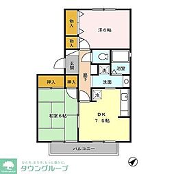 エーデルハイムD 2DKの間取図画像