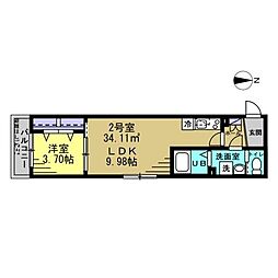 ラ・ルポ 1LDKの間取図画像