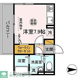 アセットさち ワンルームの間取図画像