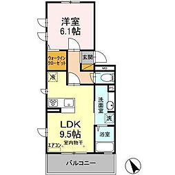グラントワージェ 1LDKの間取図画像