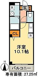 エスペランス 1Kの間取図画像