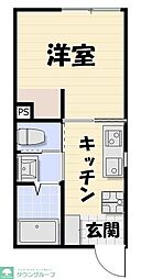 like星久喜A棟 1Kの間取図画像