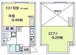 ApricotHill 1Kの間取図画像
