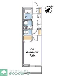 ウィンドテラス船橋宮本A棟 1Kの間取図画像
