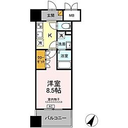 D-ROOM千葉中央 1Kの間取図画像