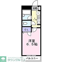 ドゥエルイースト 1Kの間取図画像