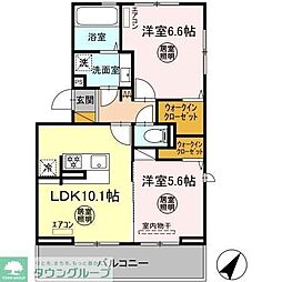 ルミエール五井・2 2LDKの間取図画像