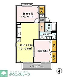 コスモジョイA 2LDKの間取図画像