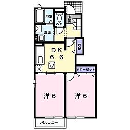 ピーノパストラル4 2DKの間取図画像