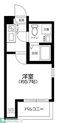Gluck船橋 1Kの間取図画像