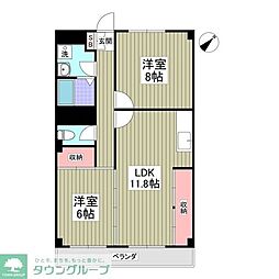 ReNaXiAキミツ 2DKの間取図画像
