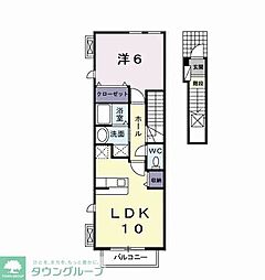 プリート・ボニータ2 1LDKの間取図画像
