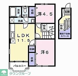 ニューブランパレス1 2LDKの間取図画像