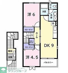 ティーフベルクA 2DKの間取図画像