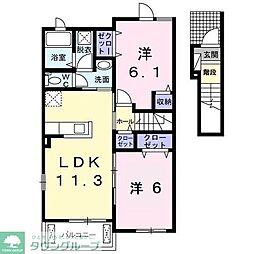 エスポワール 2LDKの間取図画像