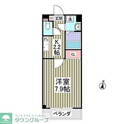 セゾン・ドゥ・ブランシェ千葉中央 1Kの間取図画像