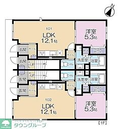 千葉市美浜区幸町1丁目アパート 1LDKの間取図画像