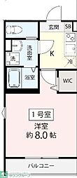 (仮称)飯山満町3丁目AP 1Kの間取図画像