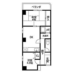 MOMO12 2DKの間取図画像