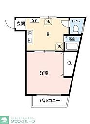 第三池田ビル 1Kの間取図画像